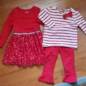 Girl red Christmas outfit